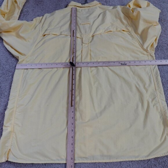 ExOfficio Shirt 2XL Yellow Solid Long Sleeve Vented Nylon Blend - Picture 6 of 10
